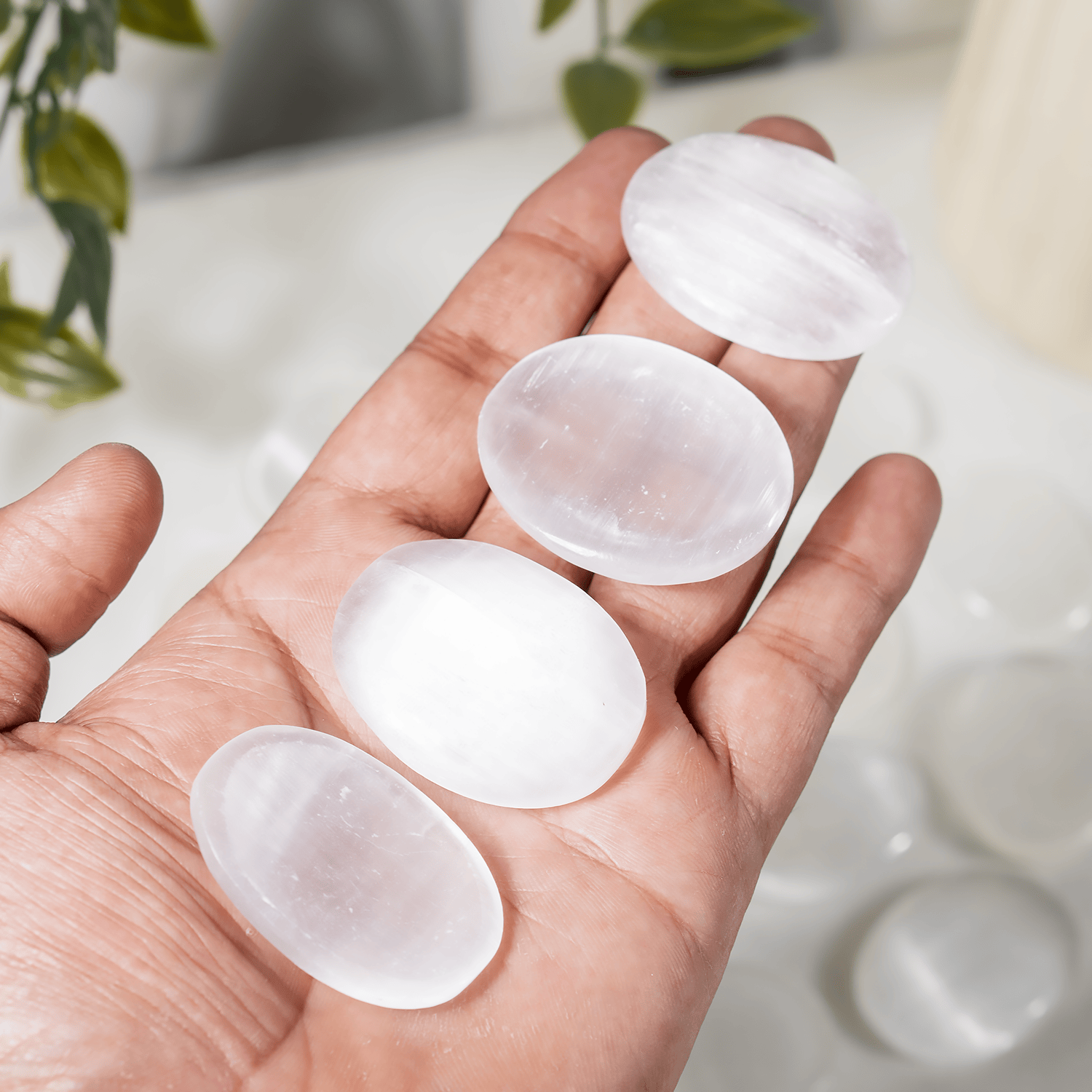 Selenite Pocket Stones (Protection and Clairvoyance )
