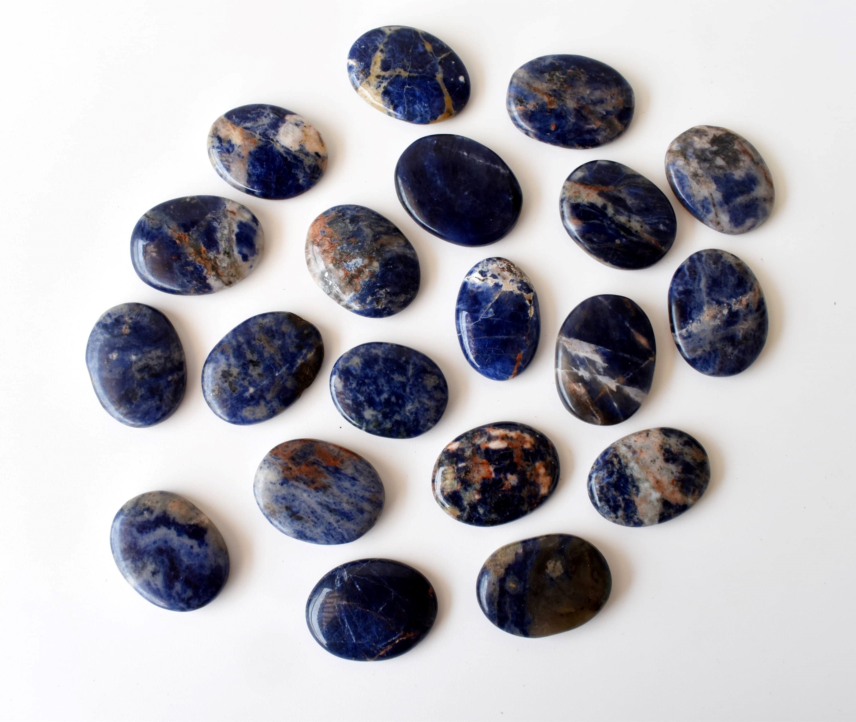Sodalite Pocket Stones (Meditation and Self-Acceptance) DestGlow
