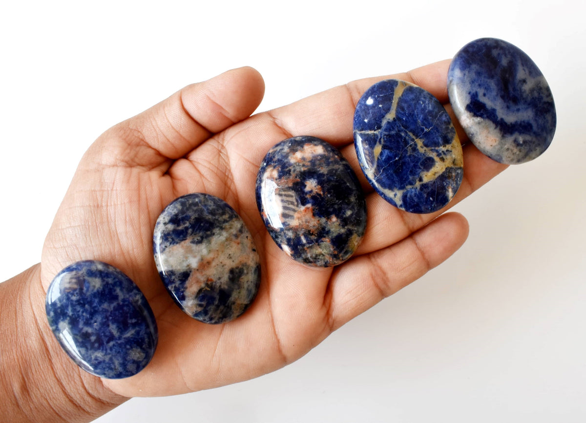 Sodalite Pocket Stones (Meditation and Self-Acceptance) DestGlow