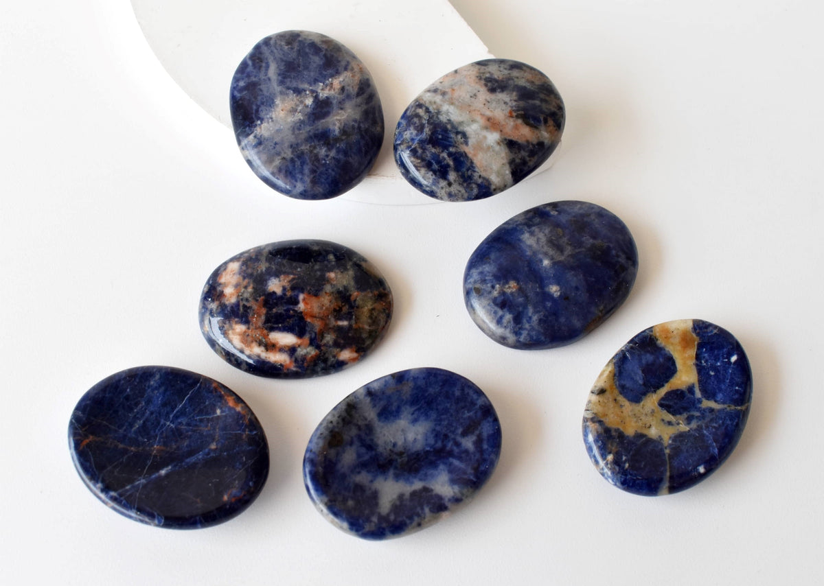 Sodalite Pocket Stones (Meditation and Self-Acceptance) DestGlow