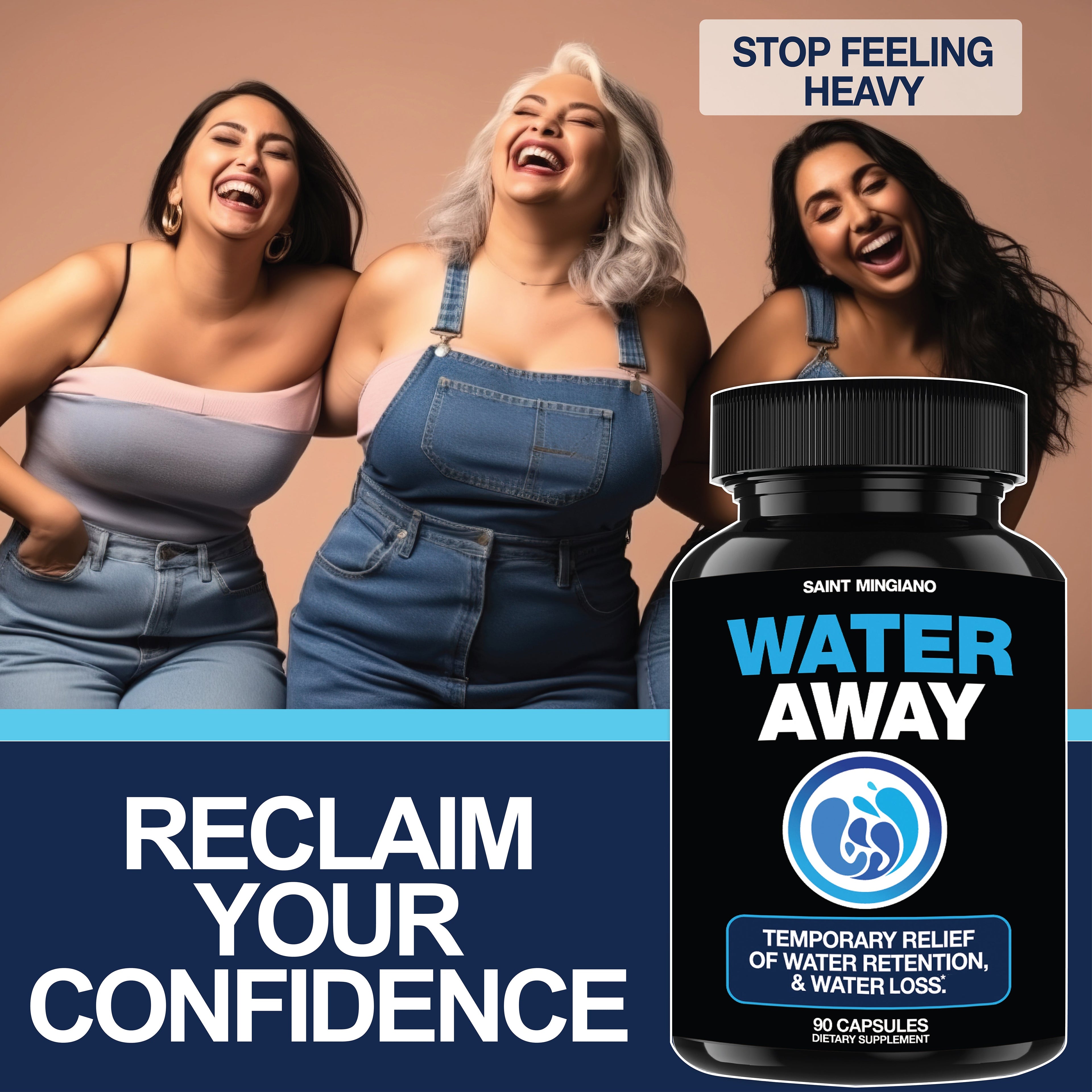 Water Away - Water Retention and Flushing, Aids in Water Relief & Water Loss by Saint Mingiano - Supplements & Wellness Dedicated to Holistic Health