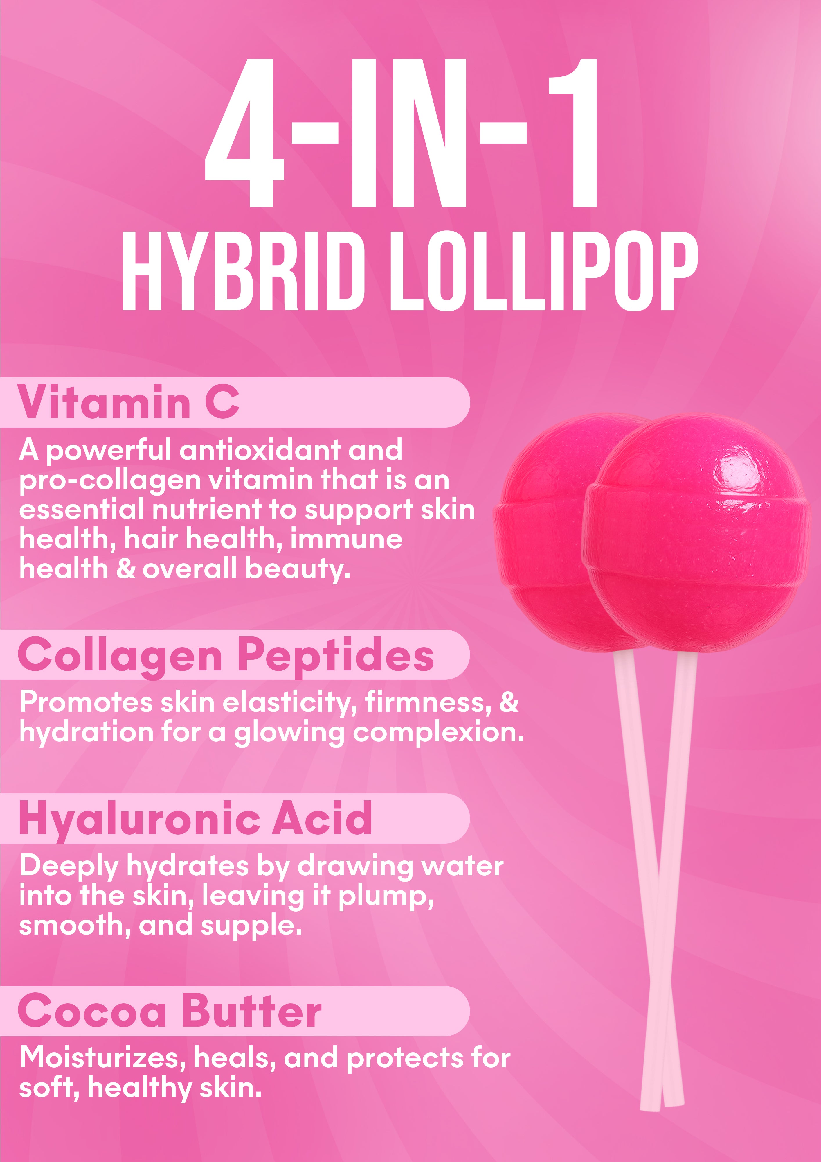It Girl Beauty Lollipops - Collagen Peptides & Vitamin C Healthy Candy for Skin, Hair, Nails by It Girl Vitamins