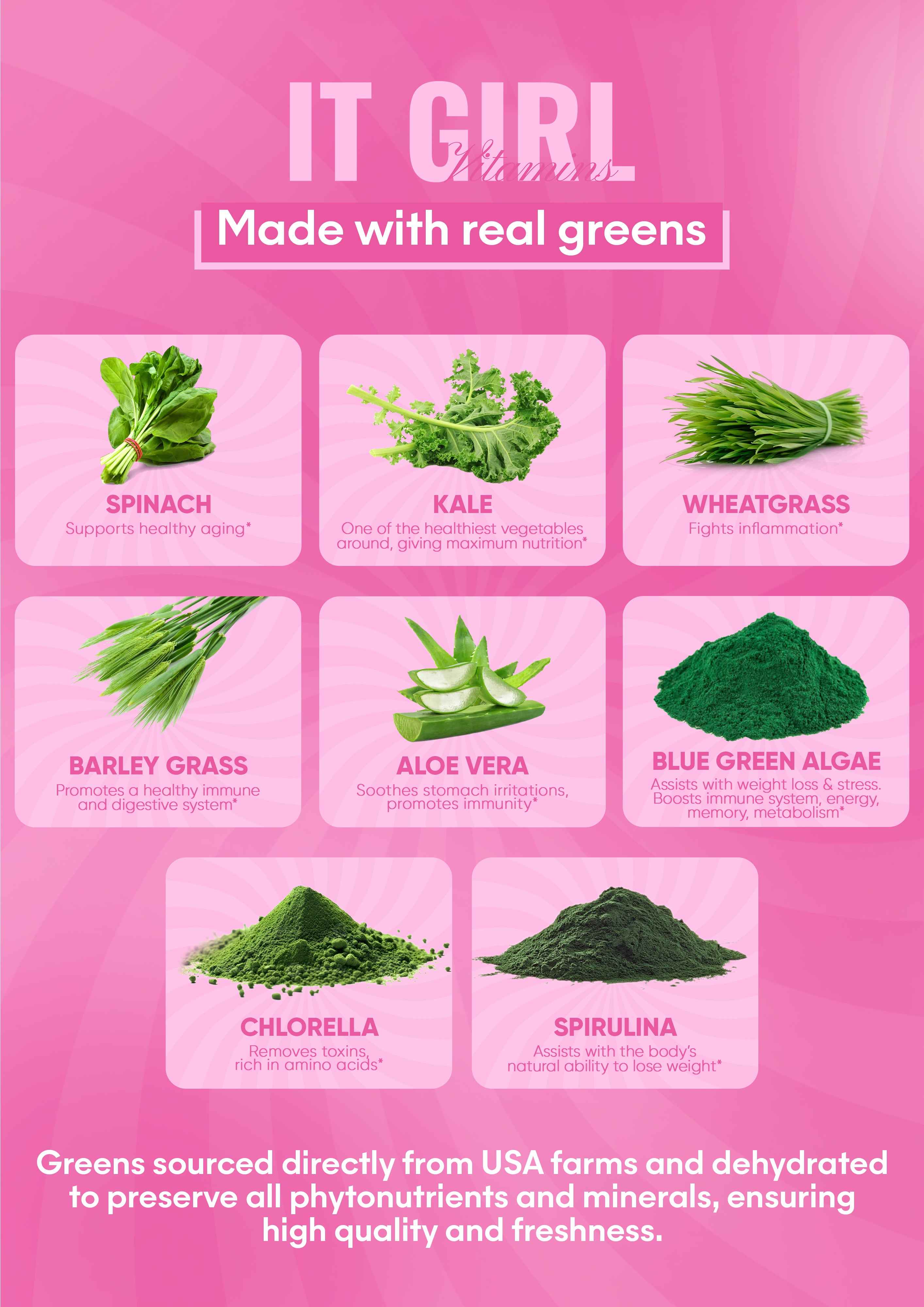 It Girl Superfood Greens Lollipops - Vegan Candy with Supergreens, Vitamins & Antioxidants DestGlow