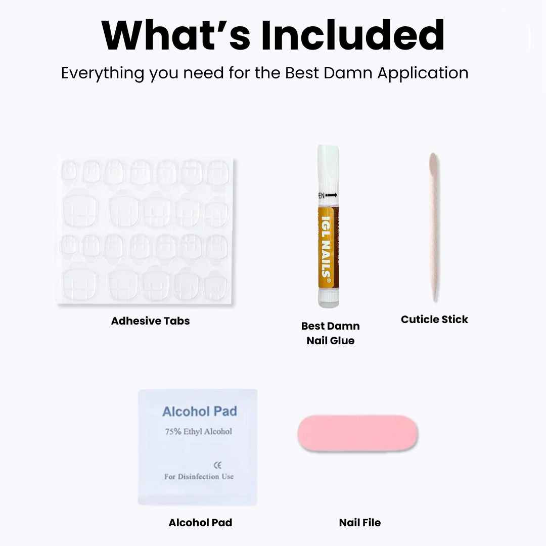 Lila Geluxe™ Nails – Classic White Short Round