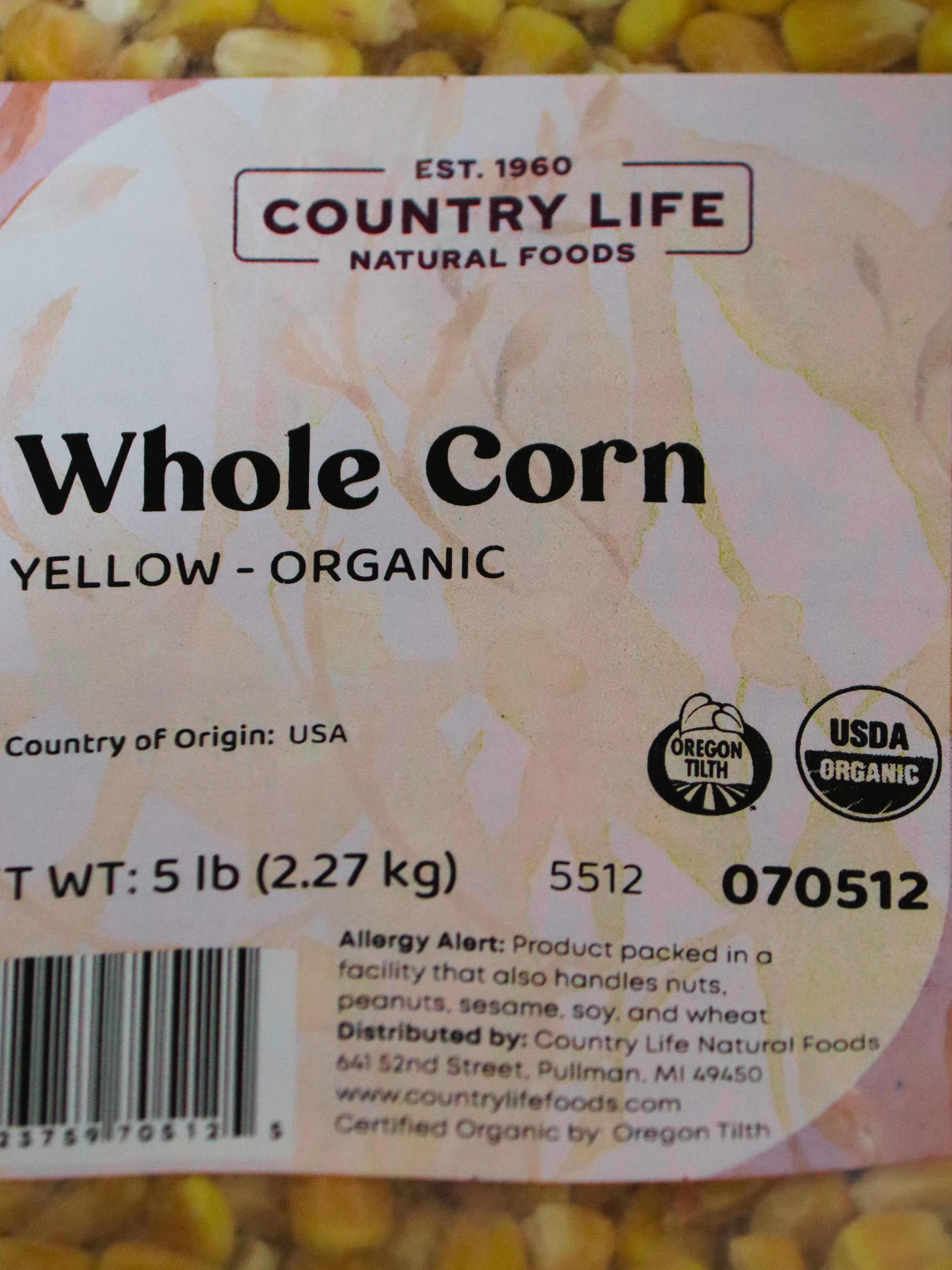 Corn, Whole Yellow, Organic DestGlow