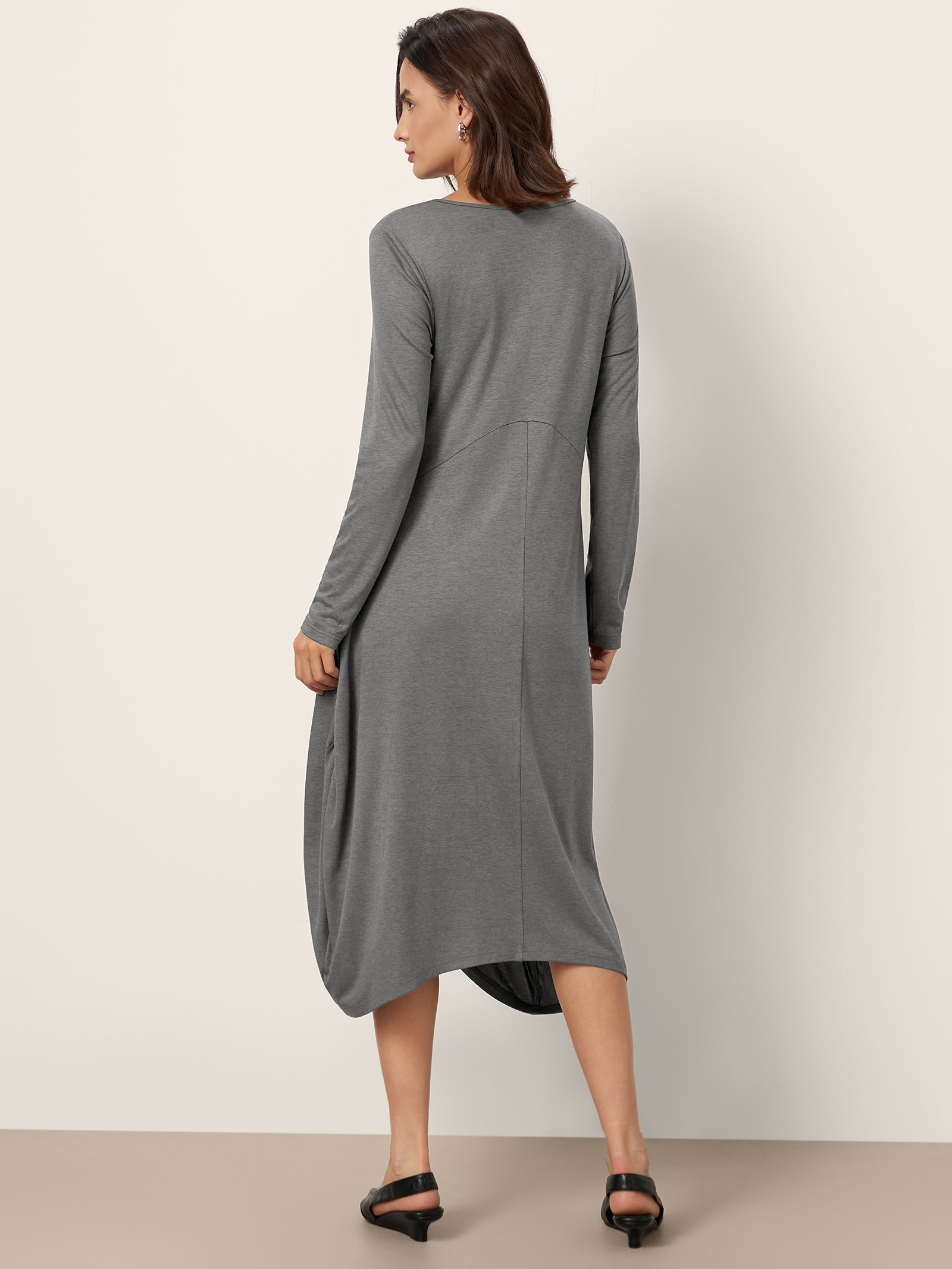 Wool Cocoon Curved Waist Mini Dress FARRAH