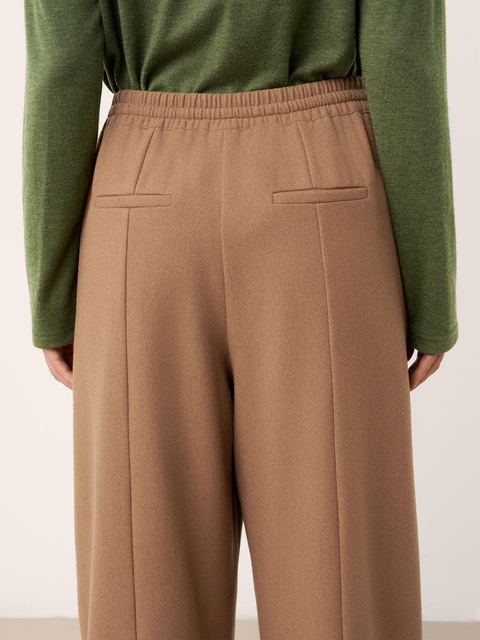 Wool Drawstring Patch Pocket Pants PRISCILLA by LINTICO