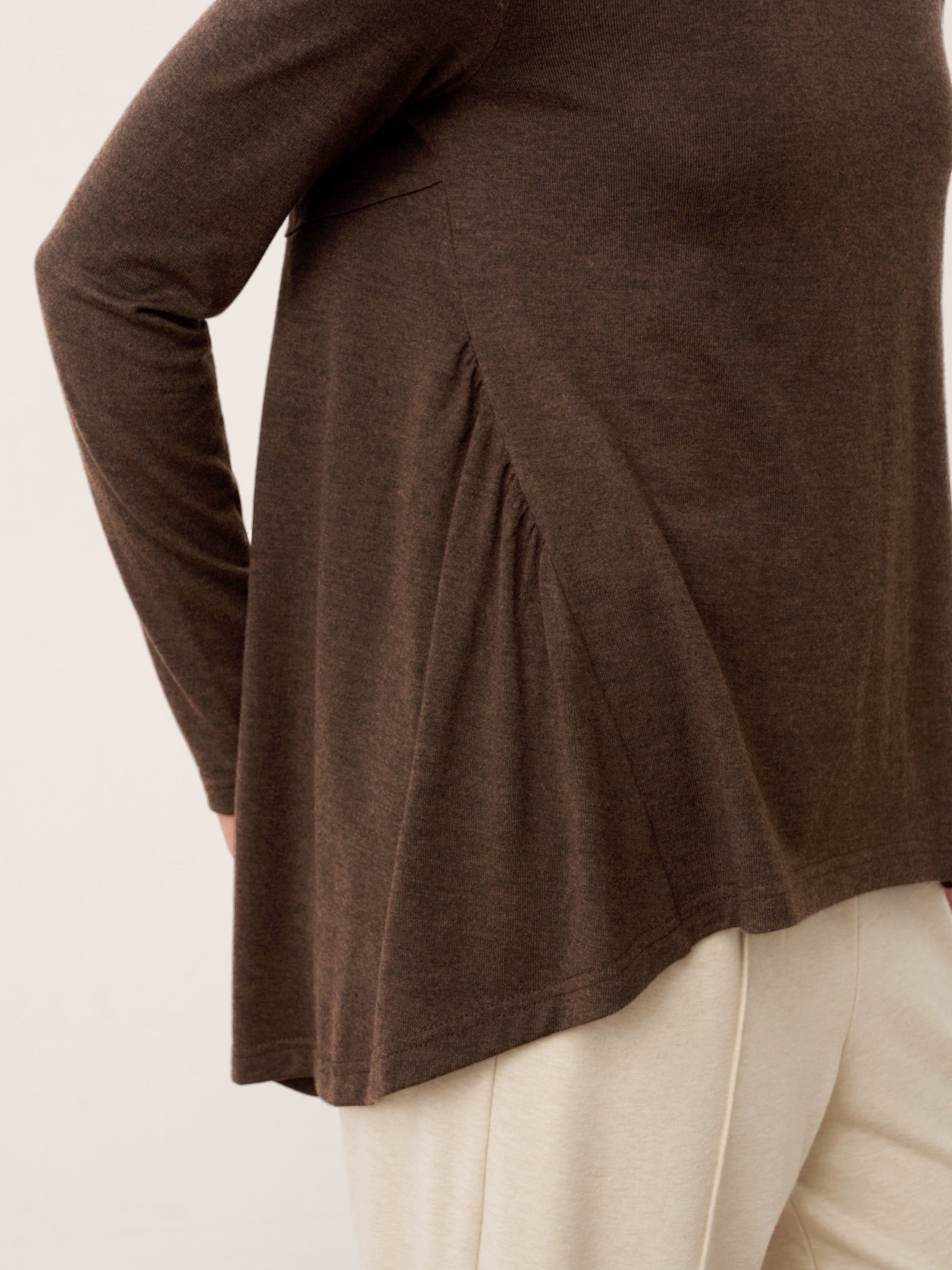 Wool Panelled Ruched Asymmetric Hem Top KALISTA DestGlow