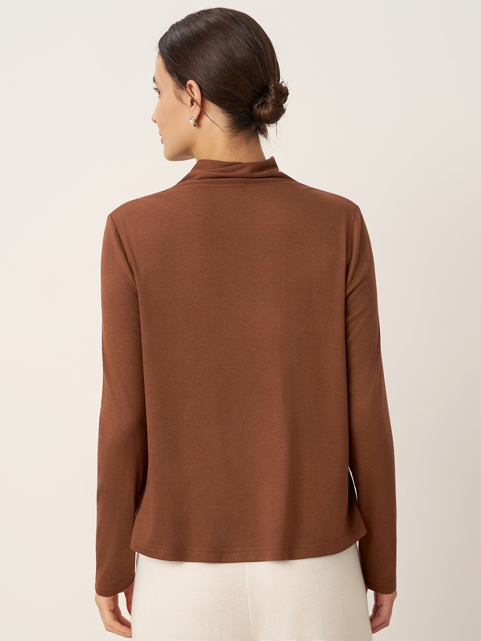 Wool Scarf Collar Long Sleeve Top ALESSIA DestGlow