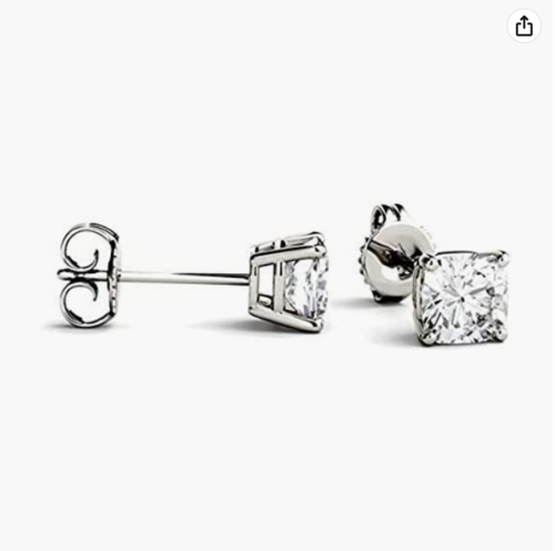 Moissanite Ring - Brilliant Cushion Cut 0.83 Ct 925 Sterling Silver