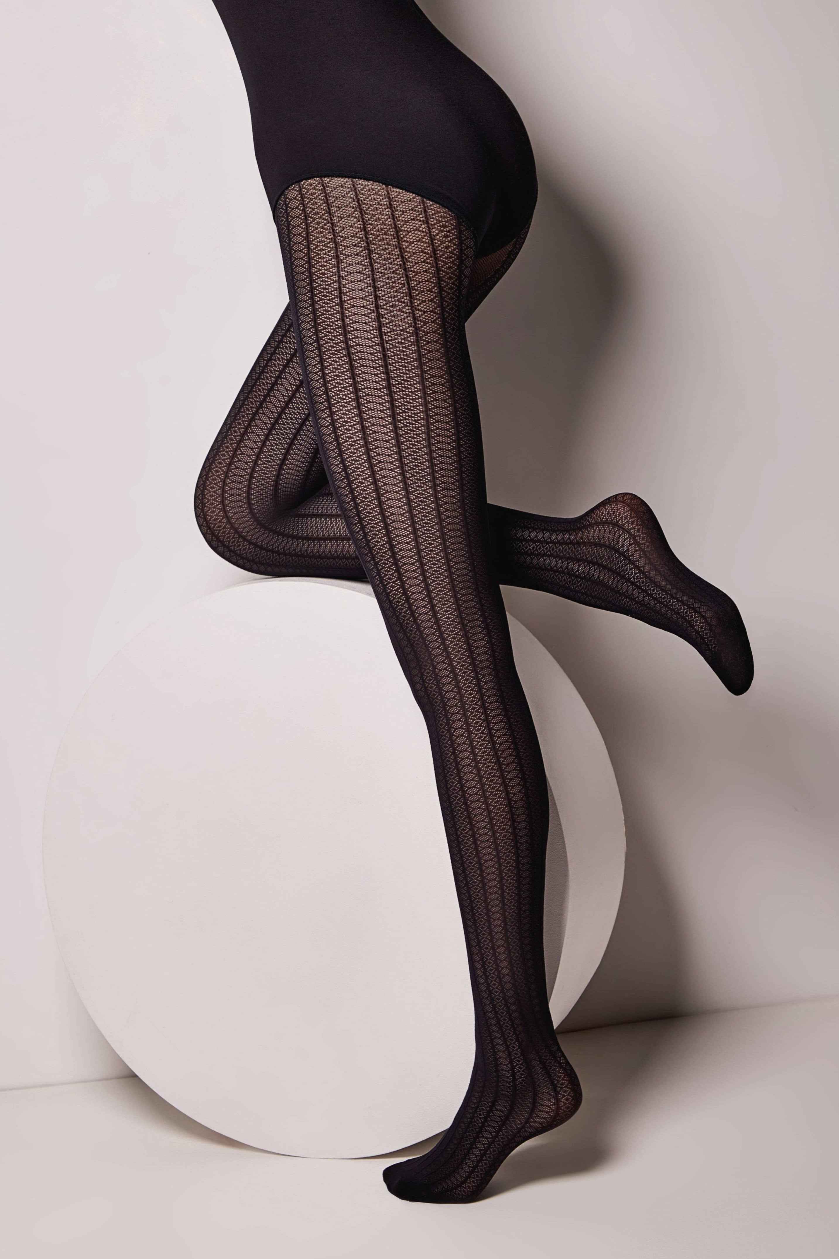 Fantasy Tights Conte Lacy Line - Lace Pattern and Stripes