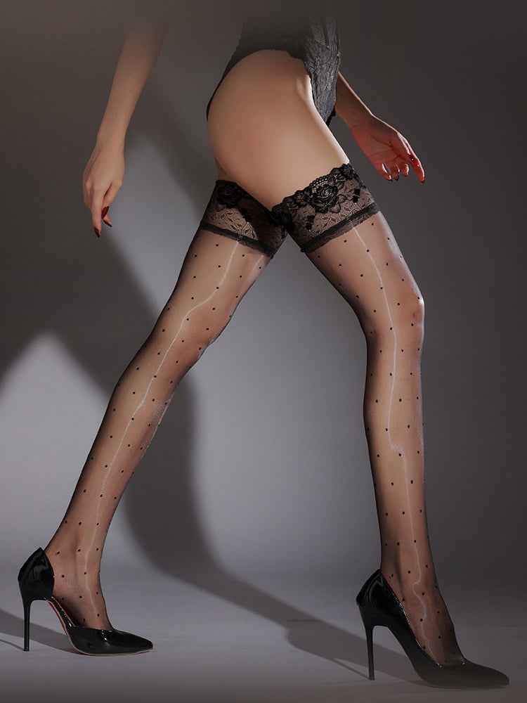 Lace Aurora Ultra-Sheer Polka Dot Stockings