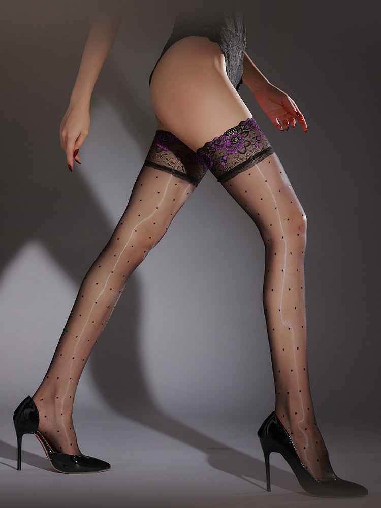 Lace Aurora Ultra-Sheer Polka Dot Stockings