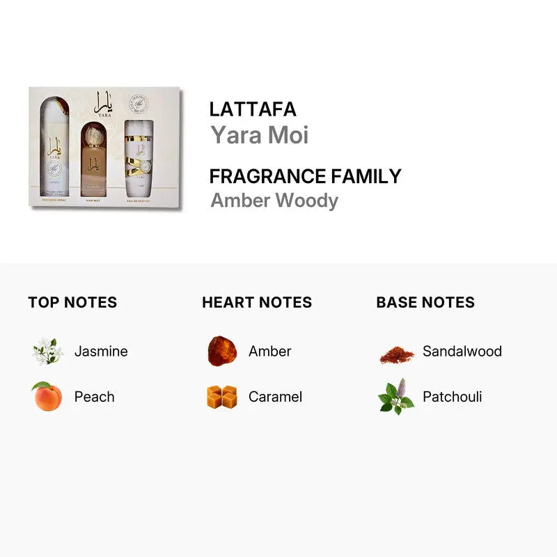 Yara Moi By Lattafa For Women EDT Spray (3pc Git Set) - DestGlow