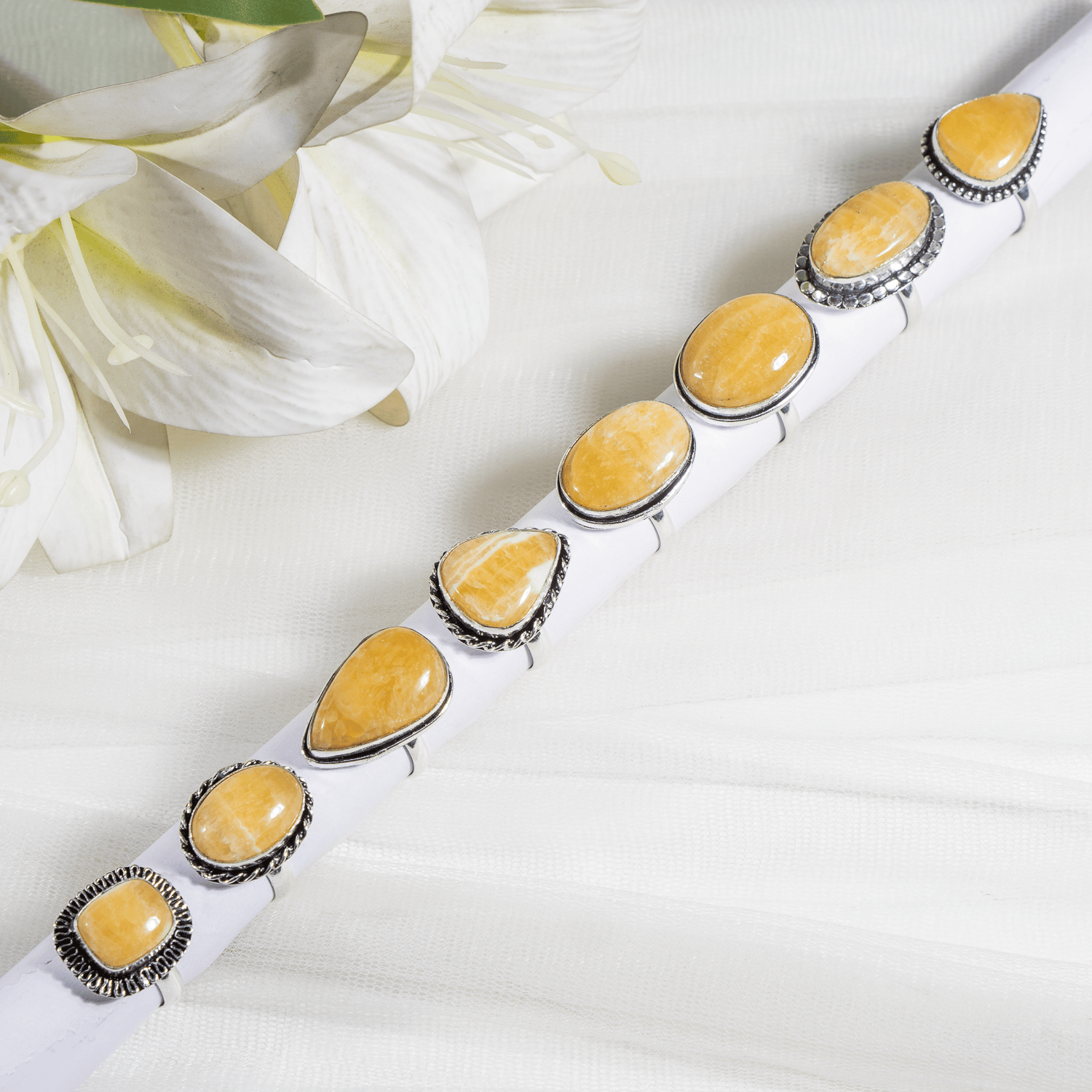 Yellow Aventurine rings – Gemstone rings Natural Crystal Healing Jewelry Collection DestGlow