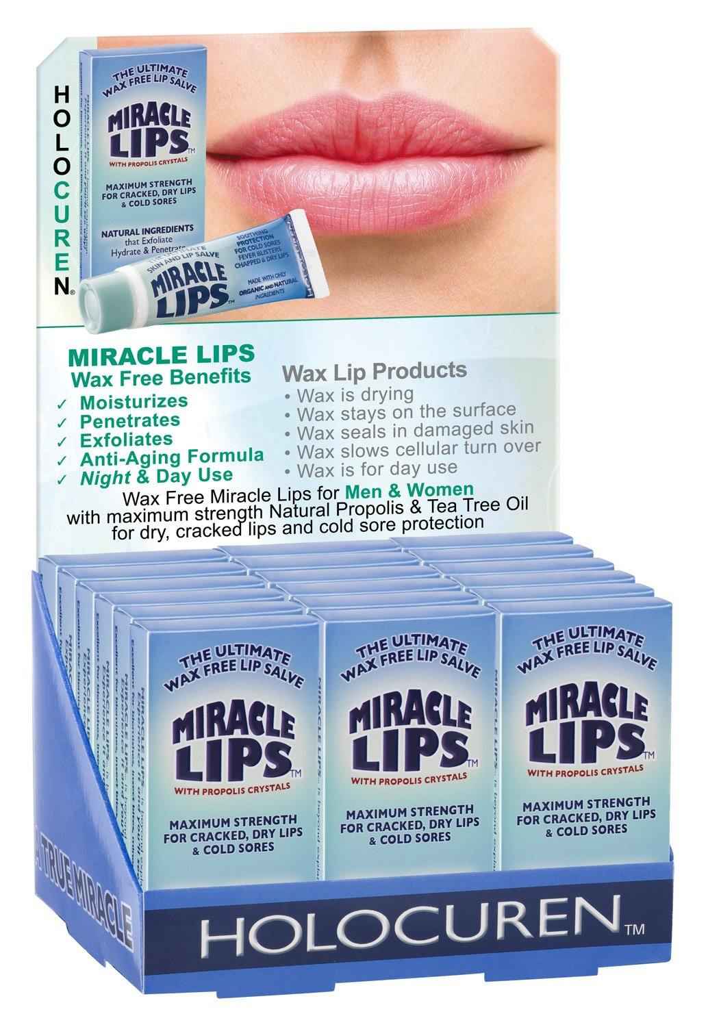 Miracle Lips Salve for Dry, Cracked, Sunburned Lips & Cold Sores