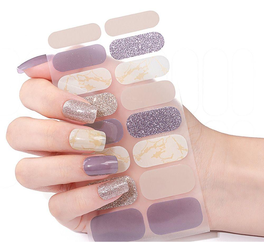Golden Shimmer Gel Nails by Candied Nails
