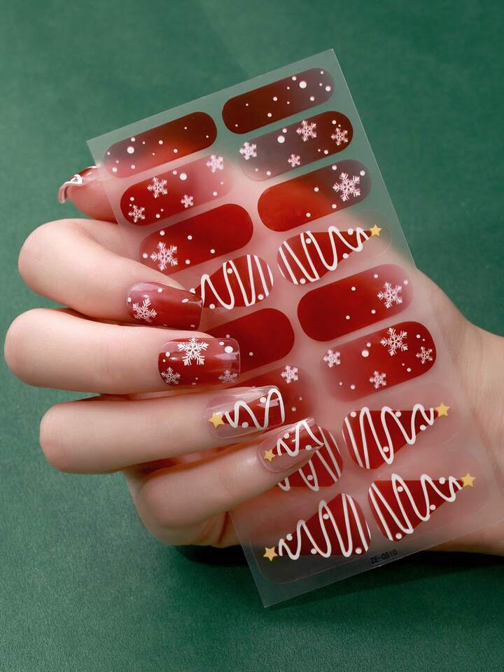 Christmas Trees Gel Nails by Candied Nails