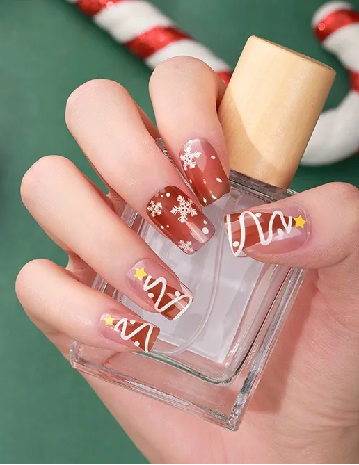 Christmas Trees Gel Nails by Candied Nails