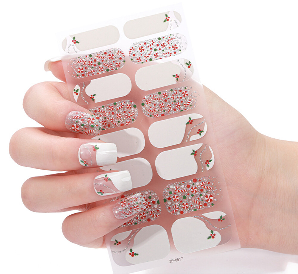 Christmas Mistletoe Gel Nails by Candied Nails