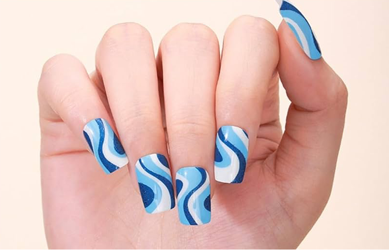 Blue Jazz Gel Nails by Candied Nails