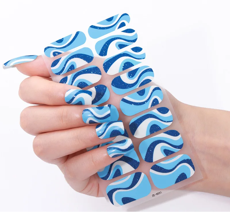 Blue Jazz Gel Nails by Candied Nails