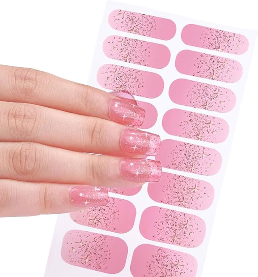 Cotton Candy Stars Gel Nails by Candied Nails
