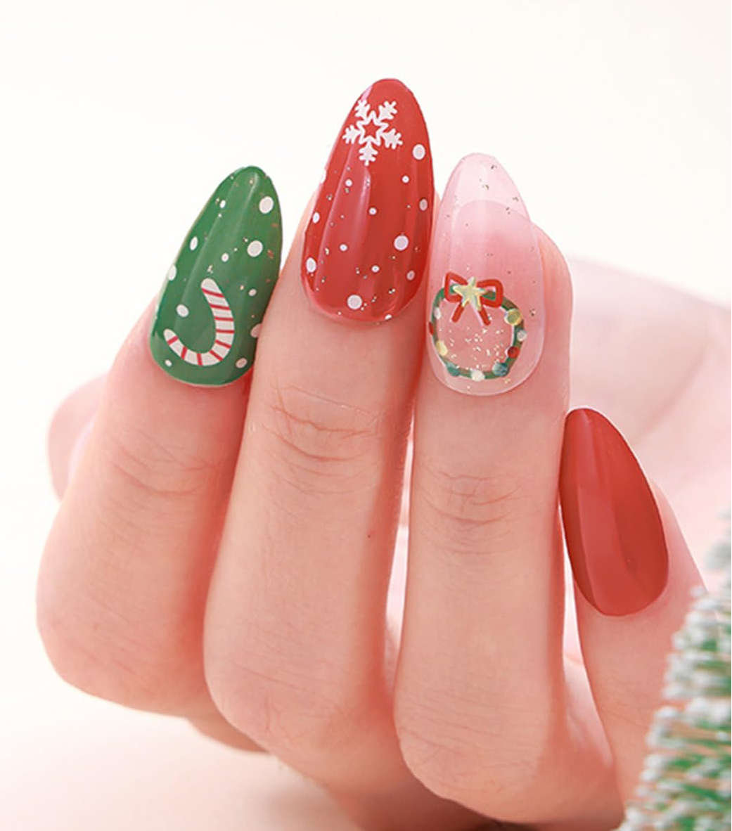 Christmas Joy Gel Nails by Candied Nails