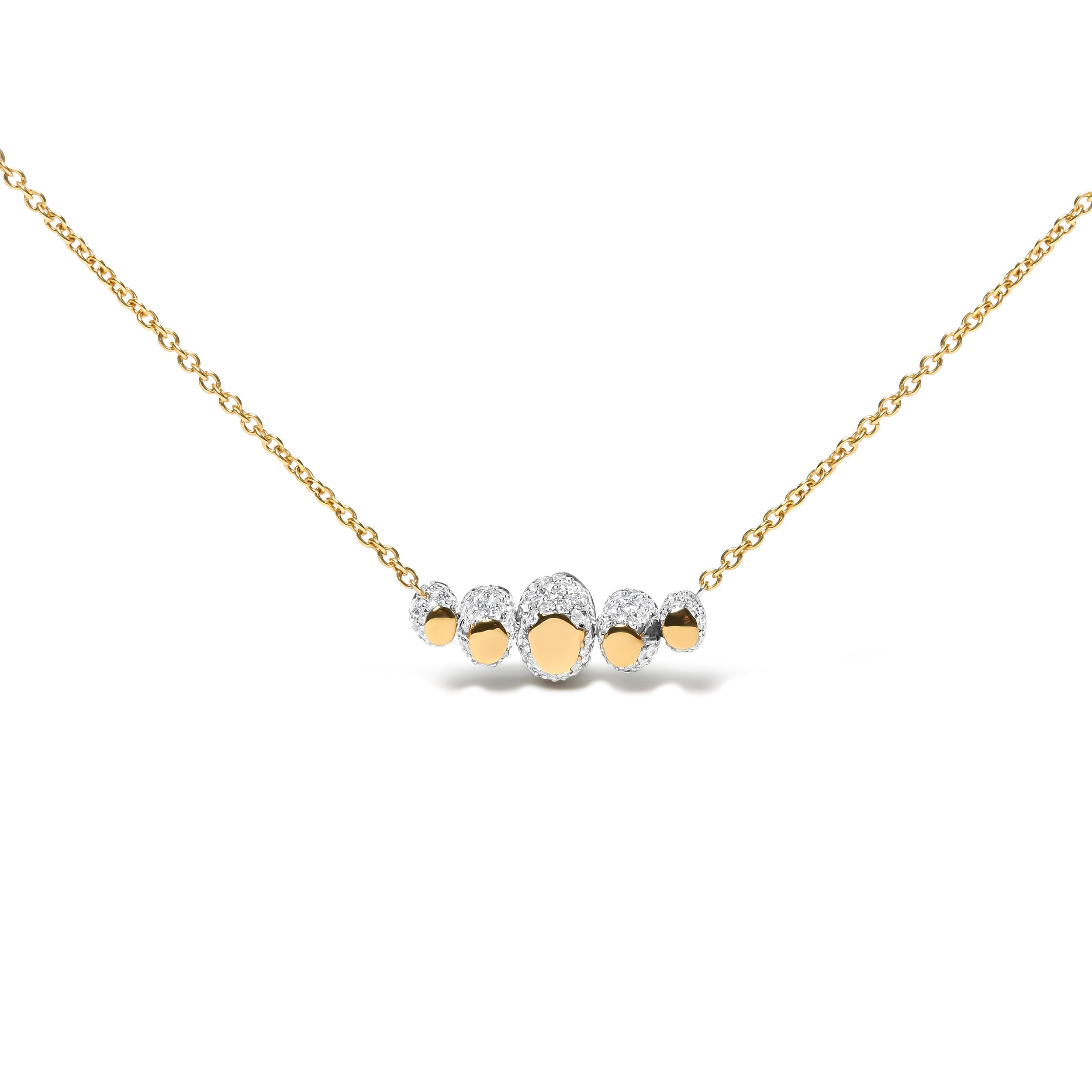 18K Rose Gold 3/4 Cttw Pave Diamonds and Graduated Green Tsavorite Gemstone Curved Bar Choker Necklace (G-H Color, SI1-SI2 Clarity) - Adjustable up to 14" - 16.5" by Bids.com