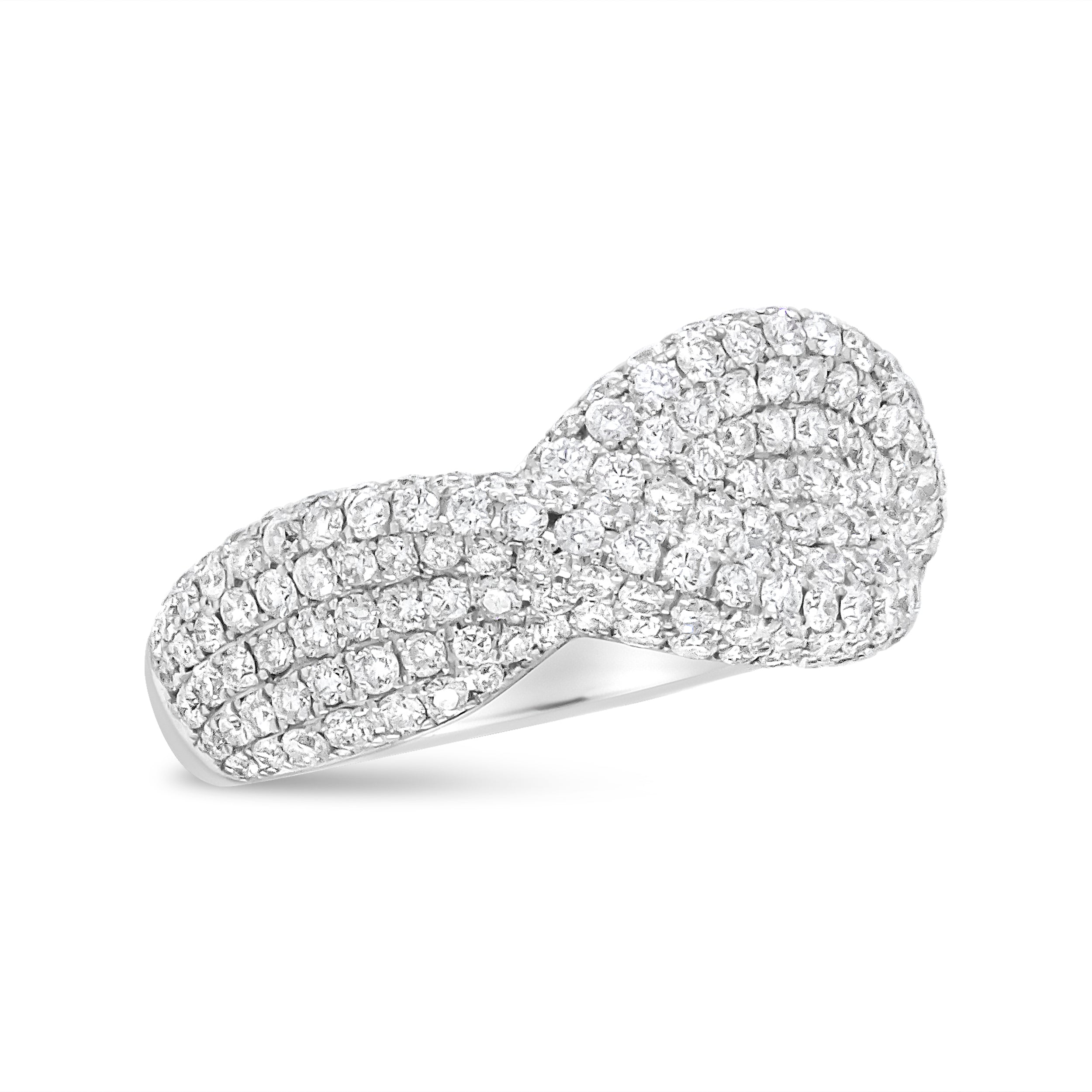 18K White Gold Cluster 2 1/4 Cttw Diamond Fashion Ring (F-G Color, VS1-VS2 Clarity) - Ring Size 7 by Bids.com