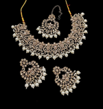 Joban Fashion Cream Stone Work Necklace Set