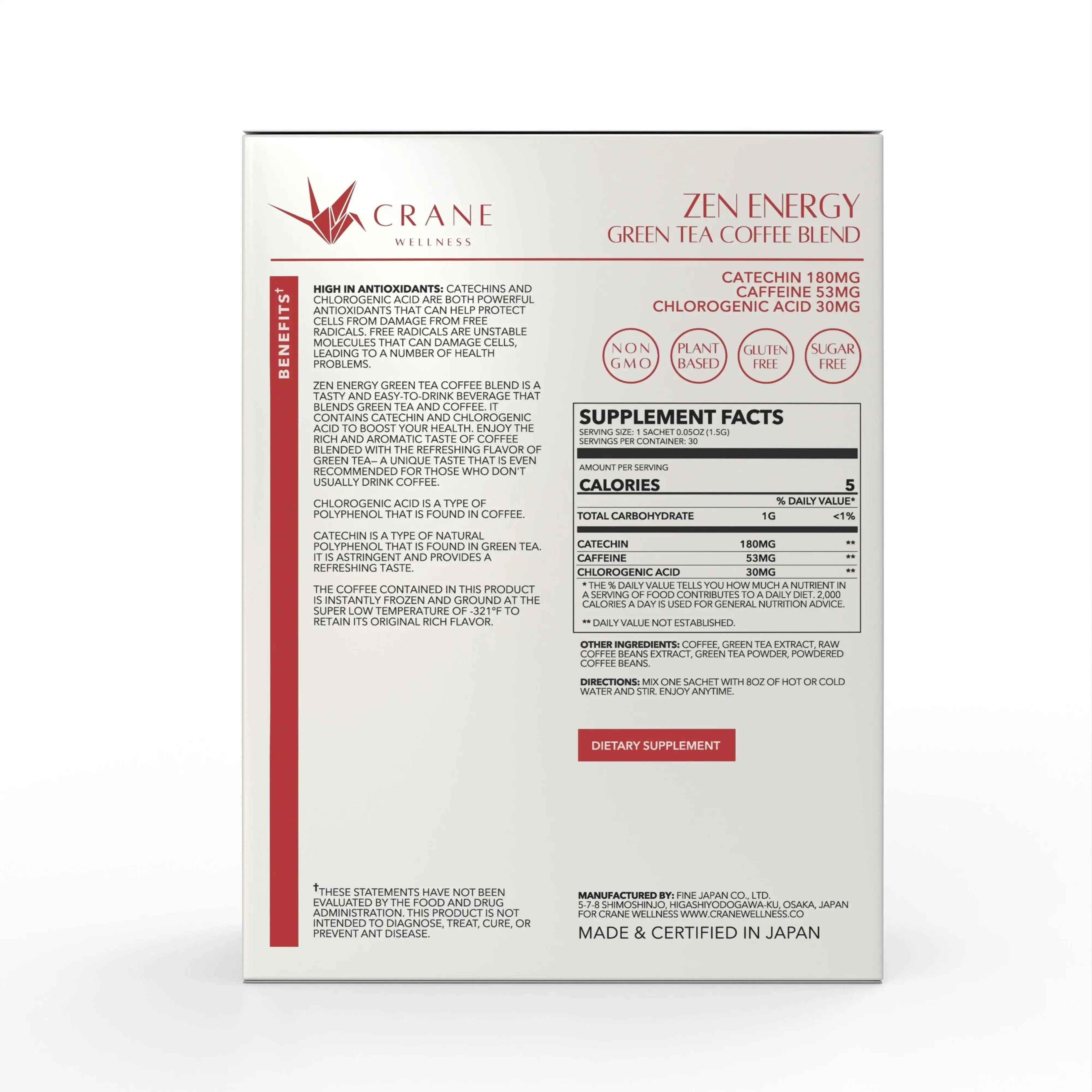 Zen Energy Green Tea & Coffee by Crane Wellness