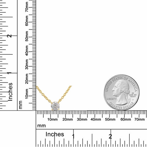 White Moissanite Chain Pendant - 6mm Round Lab Grown Sterling Silver Necklace