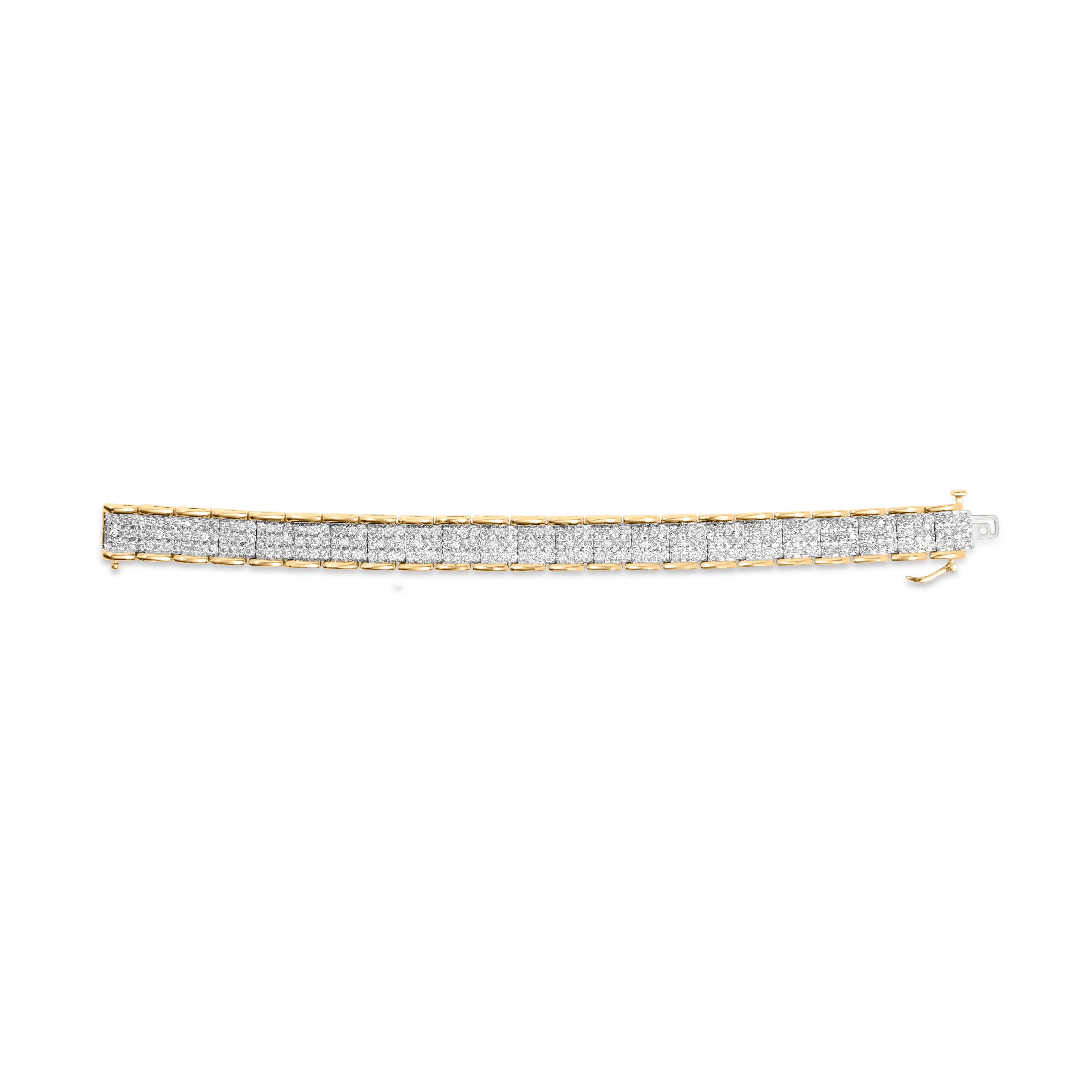 10K Yellow Gold 5.00 Cttw Round-Cut Diamond Link 7" Bracelet (J-K Color, I1-I2 Clarity) by Bids.com