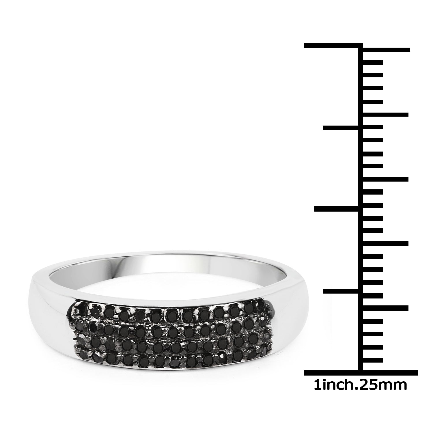 0.22 Carat Genuine Black Diamond .925 Sterling Silver Ring by Bids.com