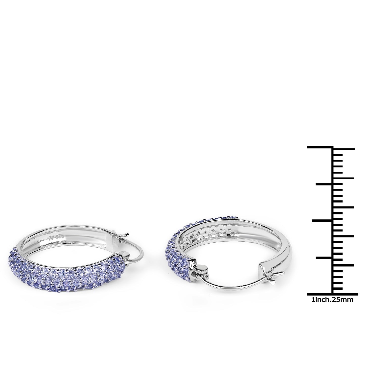 3.06 Carat Genuine Tanzanite .925 Sterling Silver Earrings DestGlow