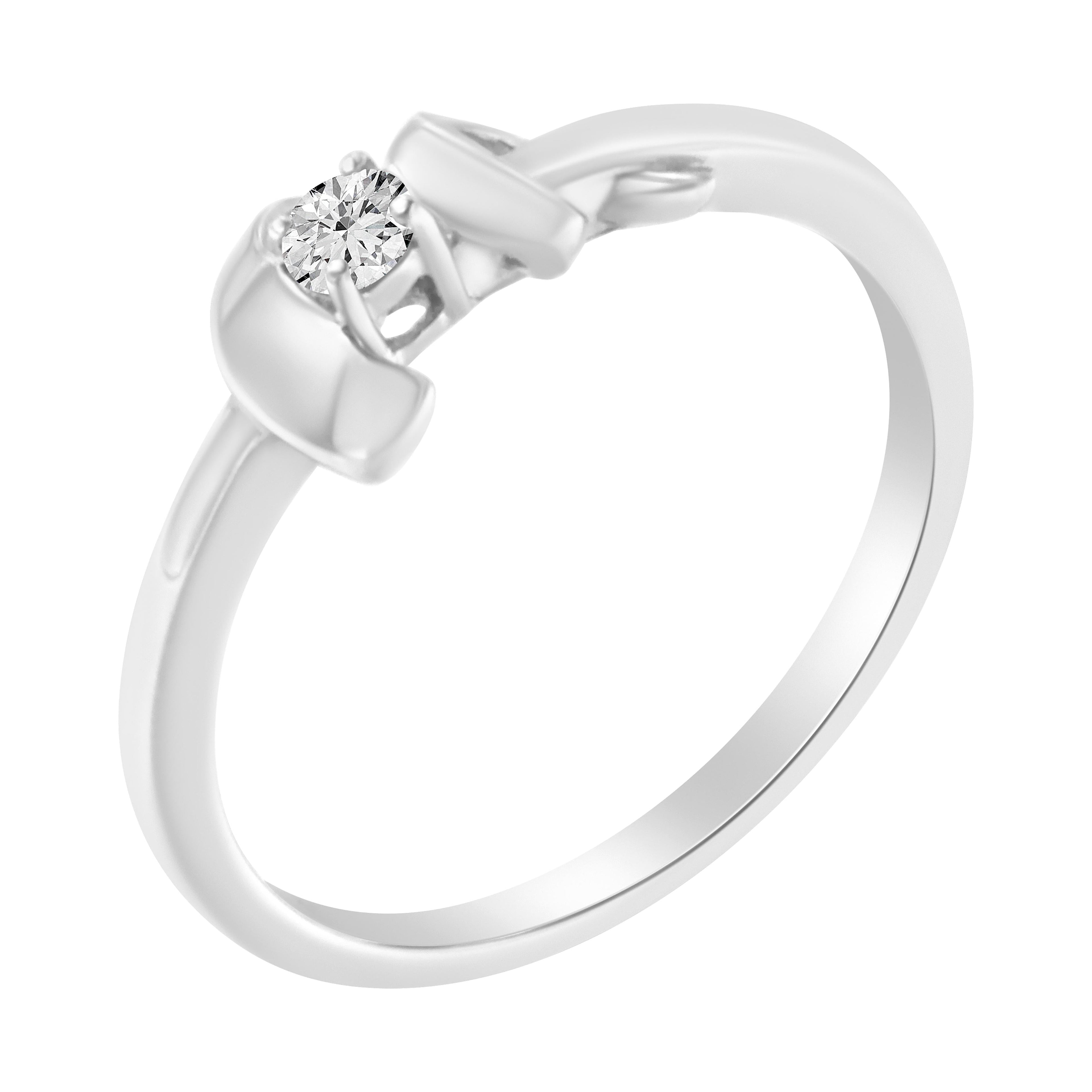 10K White Gold Diamond Promise Ring (1/10 Cttw, H-I Color, SI2-I1 Clarity) - Size 6 by Bids.com