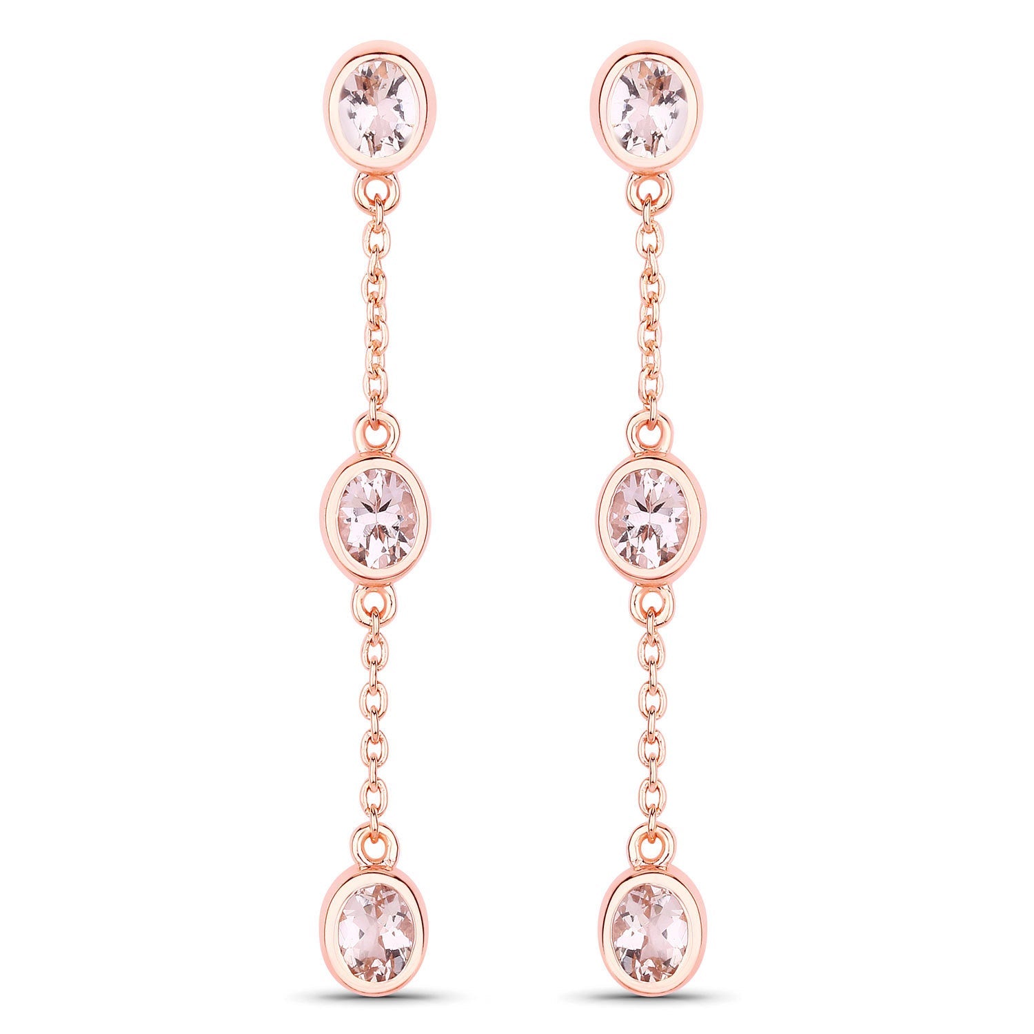 1.62 Carat Genuine Morganite .925 Sterling Silver Earrings by Bids.com