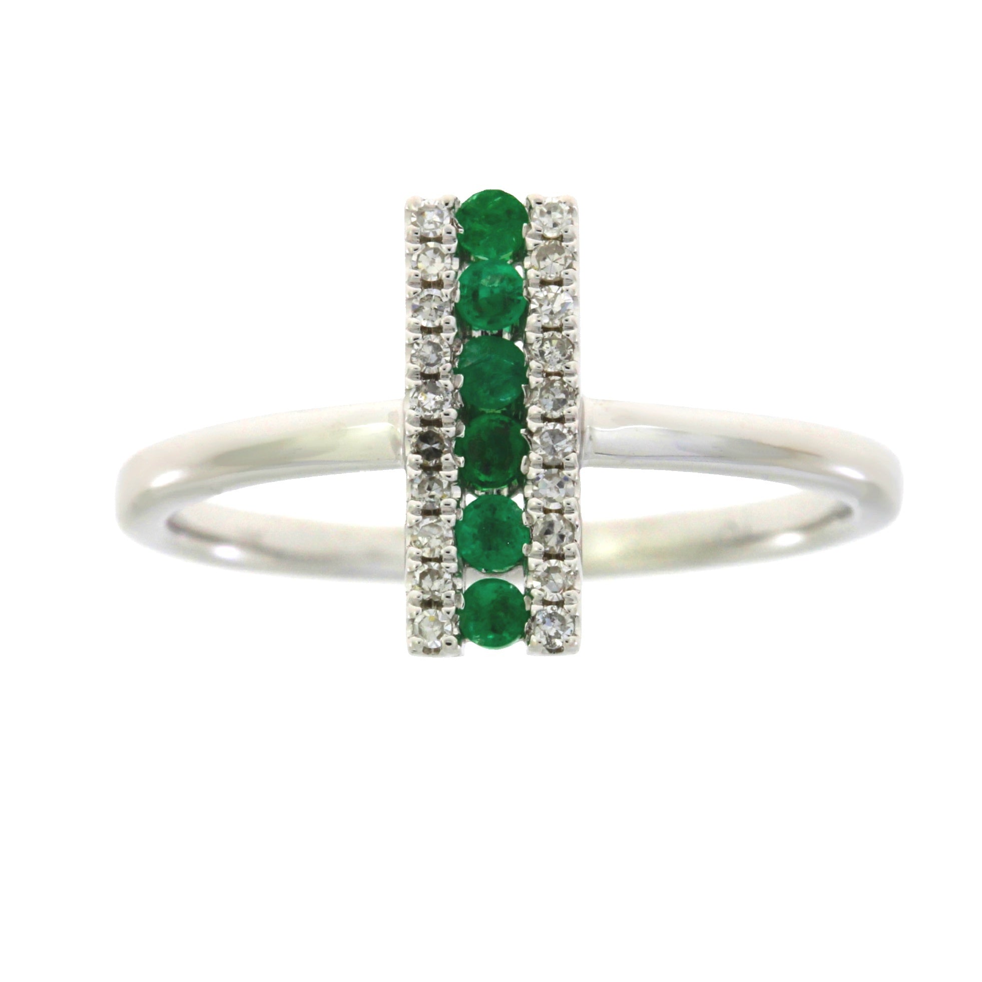 Natural .25ct Emerald Diamond Ring 14KT White Gold by Bids.com