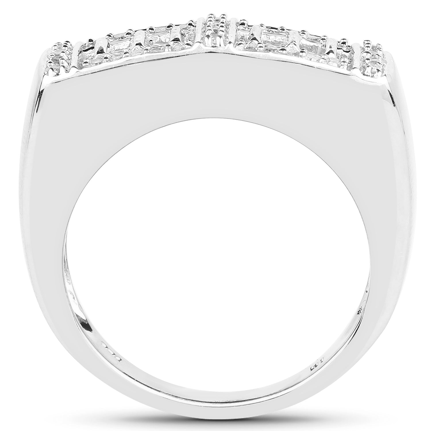 14K Yellow Gold Plated 0.19 Carat Genuine White Diamond .925 Sterling Silver Ring by Bids.com