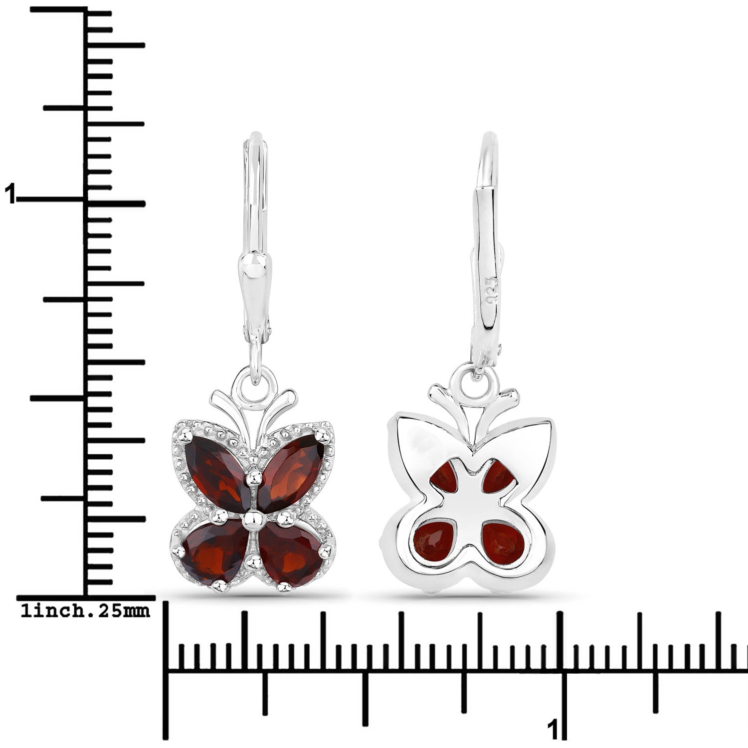 2.60 Carat Genuine Garnet .925 Sterling Silver Earrings by Bids.com