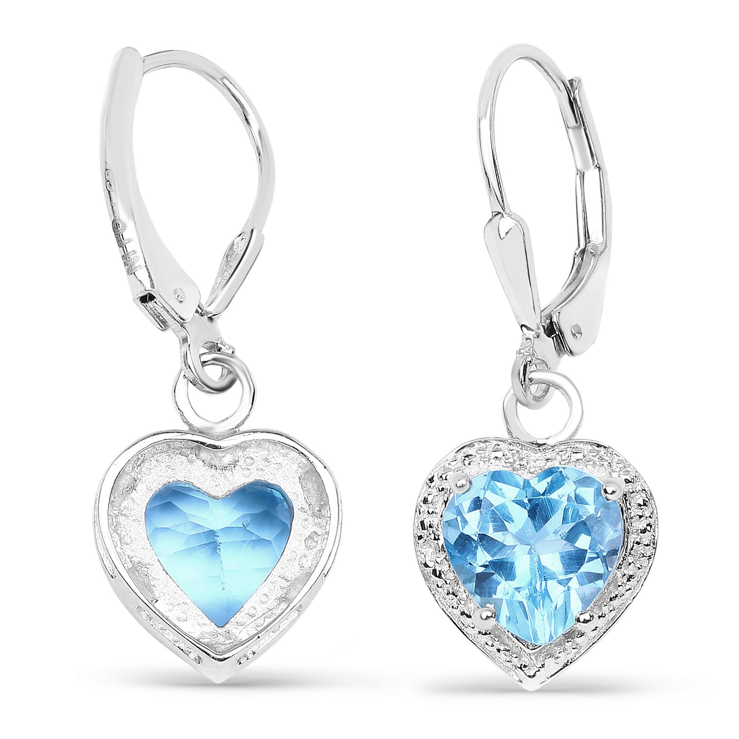 4.20 Carat Genuine Swiss Blue Topaz .925 Sterling Silver Earrings DestGlow