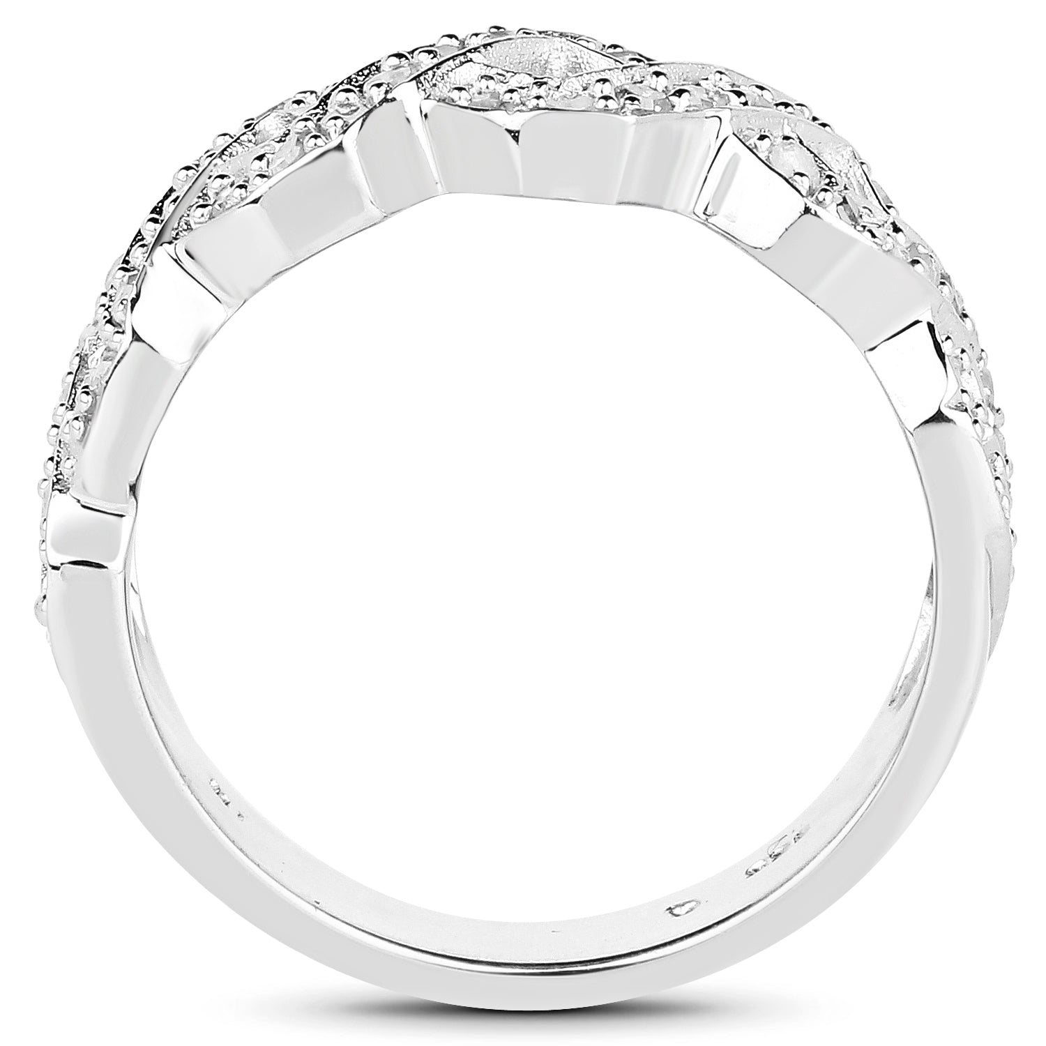 0.40 Carat Genuine White Diamond .925 Sterling Silver Ring by Bids.com