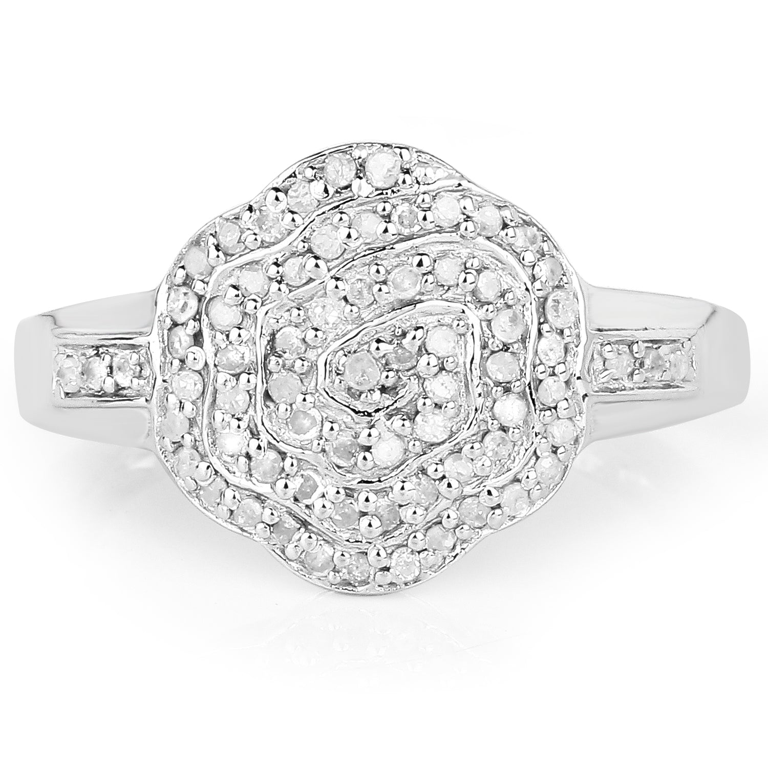 14K Yellow Gold Plated 0.29 Carat Genuine White Diamond .925 Sterling Silver Ring by Bids.com