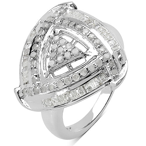 1.23 Carat Genuine White Diamond .925 Sterling Silver Ring by Bids.com
