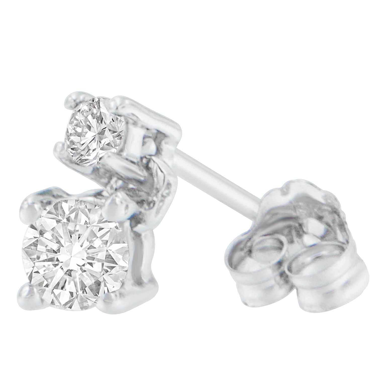 14K White Gold 1/2 cttw Round Cut Diamond Earrings (H-I, SI2-I1) by Bids.com