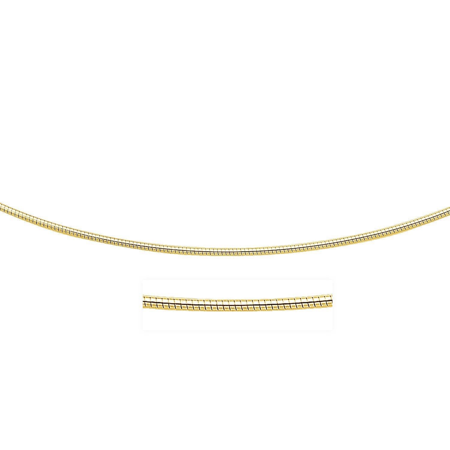 14k Yellow Gold Necklace in a Round Omega Chain Style by Bids.com