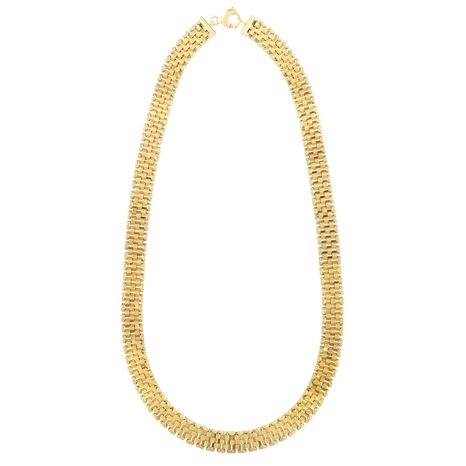 14k Yellow Gold Faceted Panther Link Chain Necklace by Bids.com