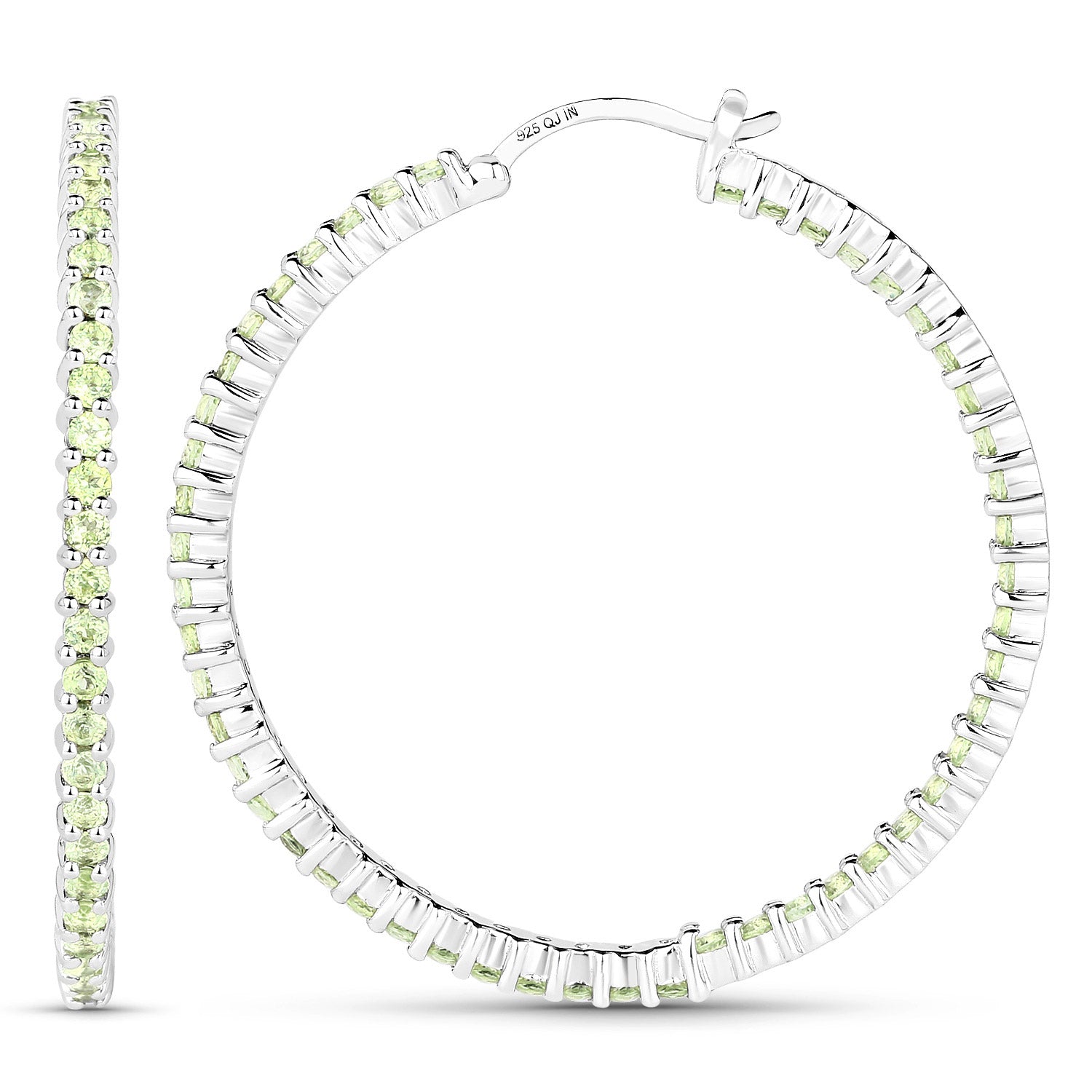 3.50 Carat Genuine Peridot .925 Sterling Silver Earrings by Bids.com
