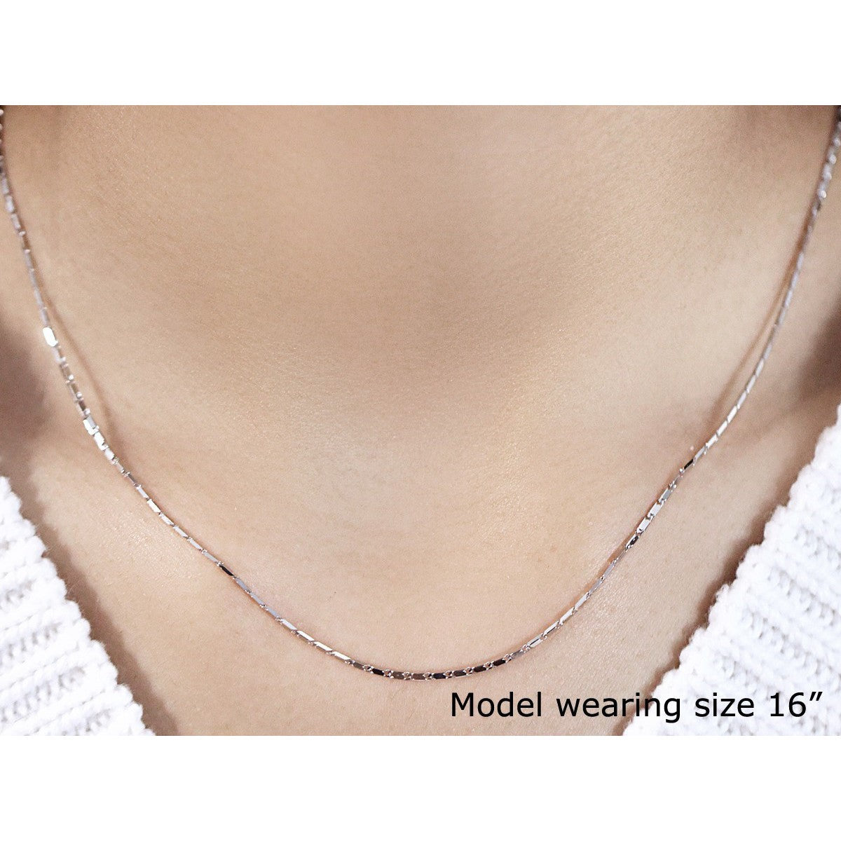14k White Gold Lumina Pendant Chain 1.0mm by Bids.com